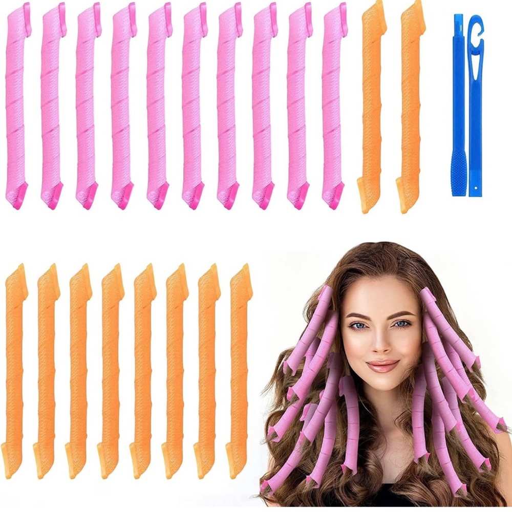 20Pcs Hair Curlers for Long Hair, Magic No Heat Curlers, Spiral